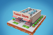 Low Poly Fashion Store Building
