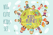 Kids planet. Vector set