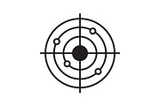 Shooting range linear icon