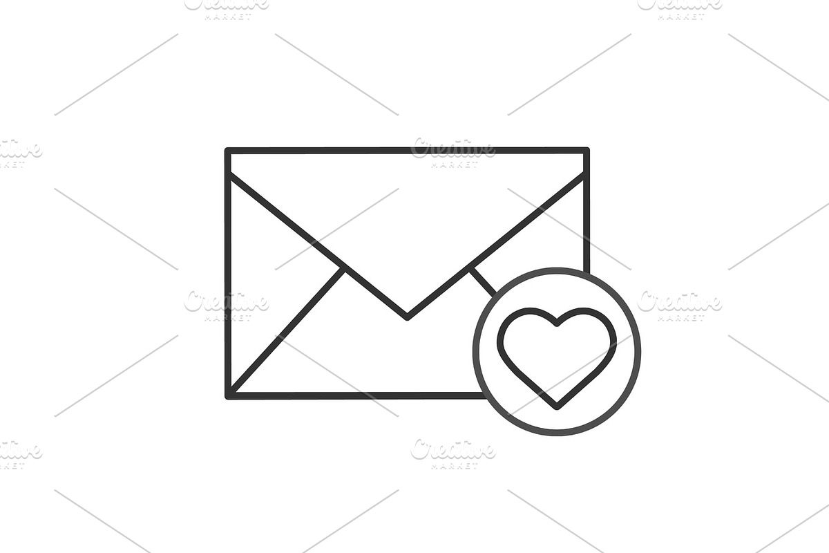 Love letter linear icon in Graphics - product preview 8