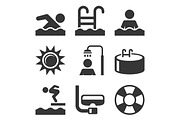 Swimming Pool Icons Set