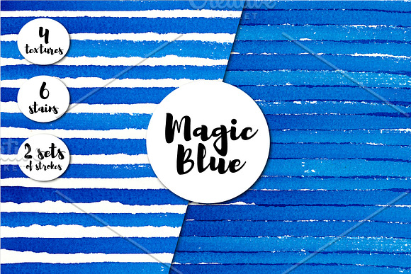 Magic Blue. Watercolor templates in Textures - product preview 3