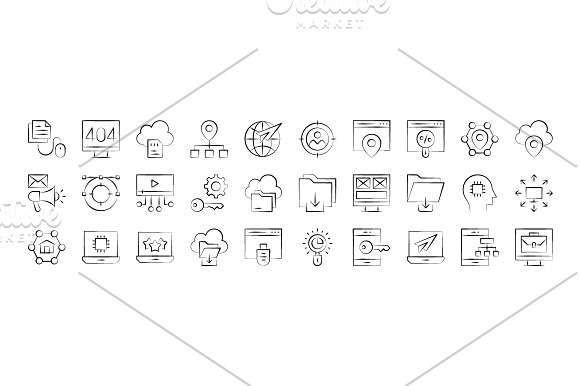 Web Design & Development hand drawn in Icons - product preview 6