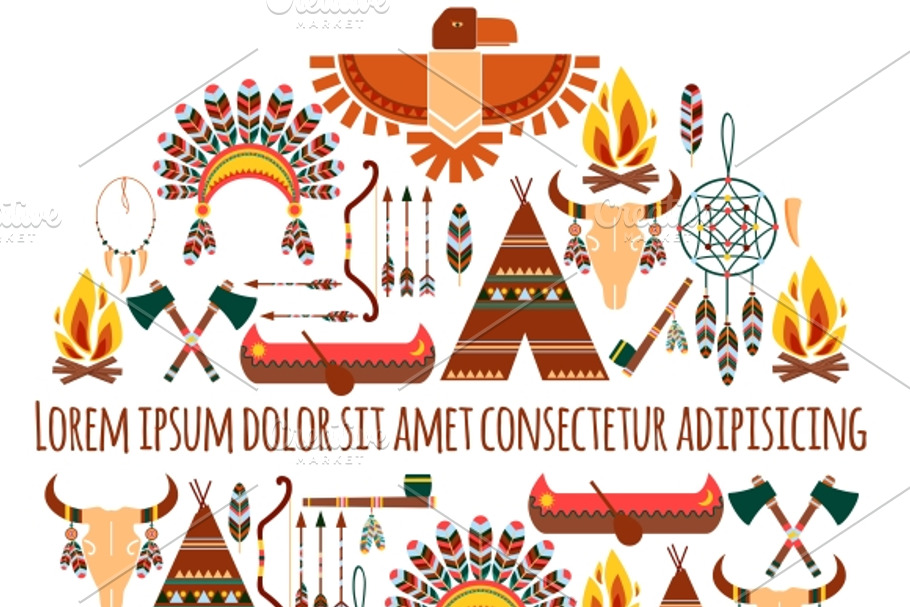 Seamless Tribal American Label in Illustrations - product preview 8