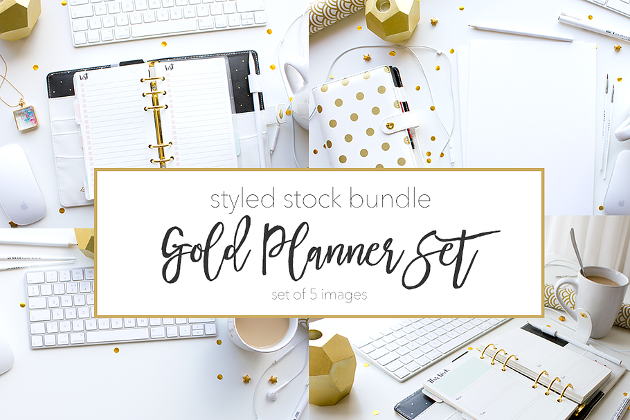 Gold & White Planner Stock Set