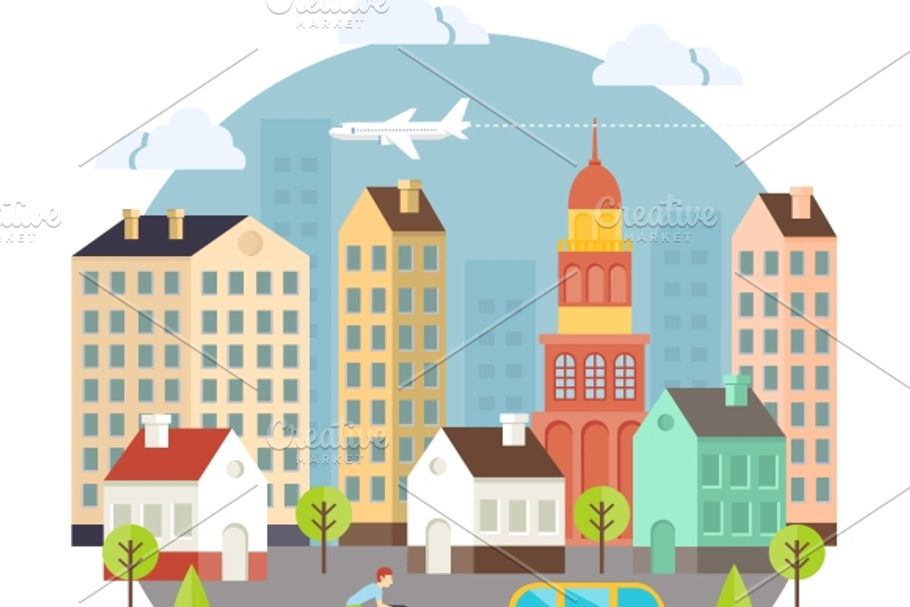 Vector City Street in Illustrations - product preview 8