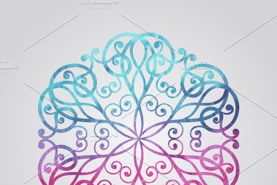 Vector Watercolor Snowflake in Textures - product preview 8