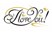 I Love You, lettering