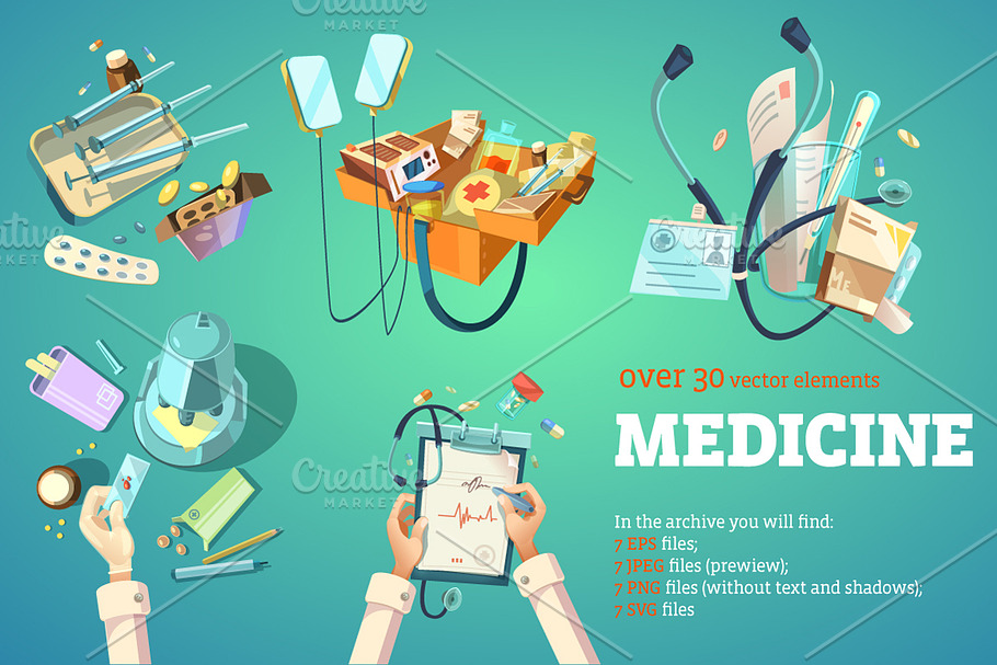 Medical Cartoon Set in Illustrations - product preview 8