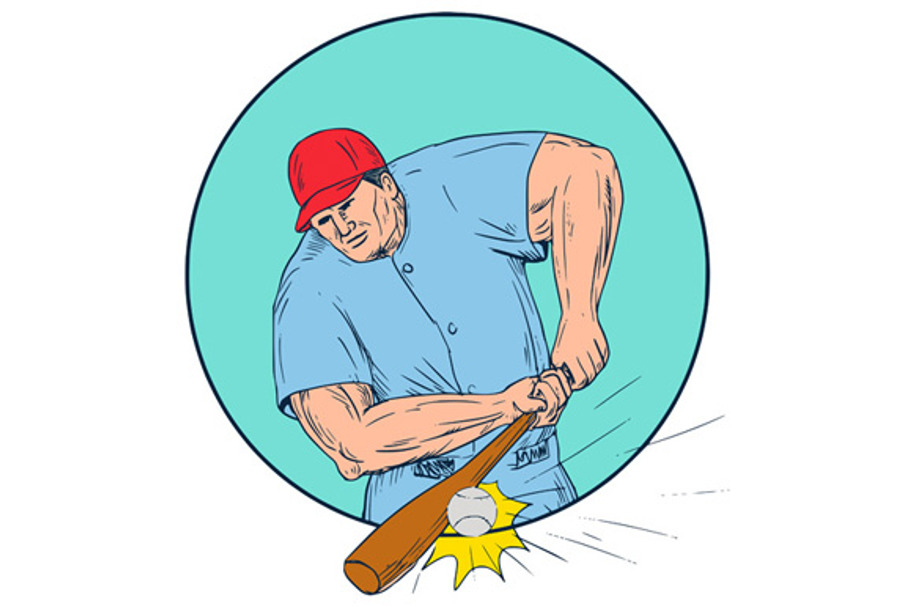 Baseball Player Hitting A Homerun  in Illustrations - product preview 8