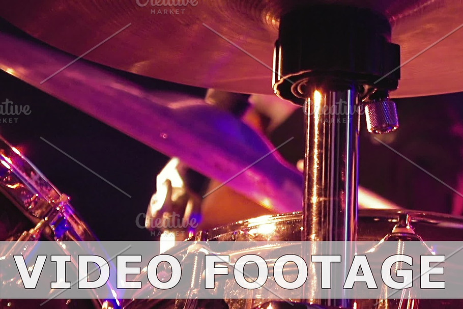 Drummer plays on drum set and cymbal in Graphics - product preview 8