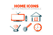 Set of home equipment and elements icons