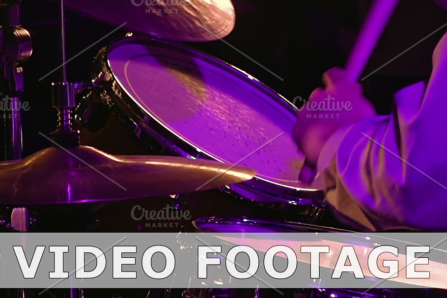 Drummer plays on drum set and cymbal in Graphics - product preview 8