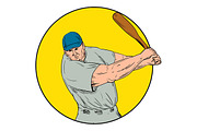 Baseball Player Swinging Bat Drawing