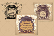 Traditional cuisine labels (3x)