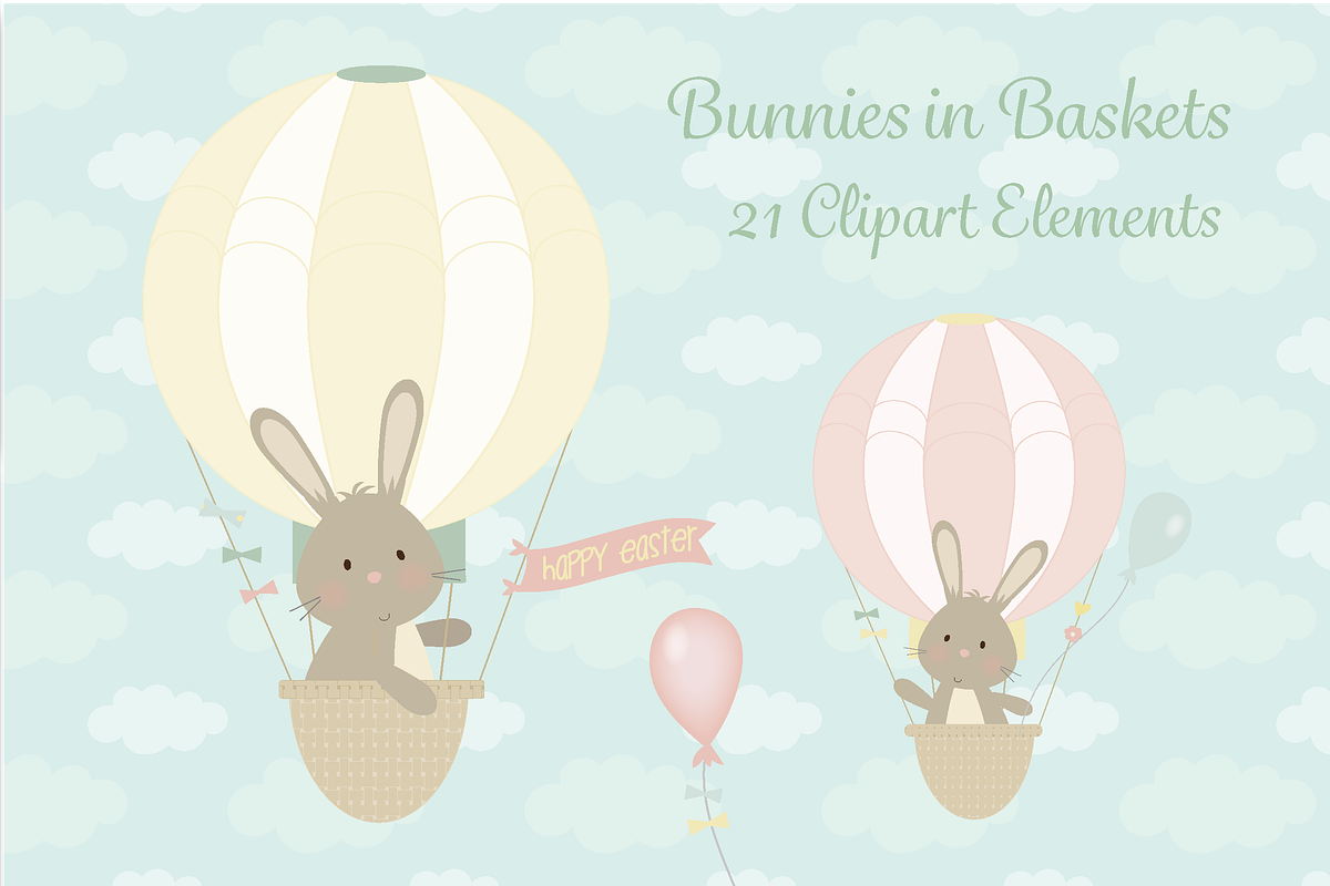 Bunnies in Baskets in Illustrations - product preview 8