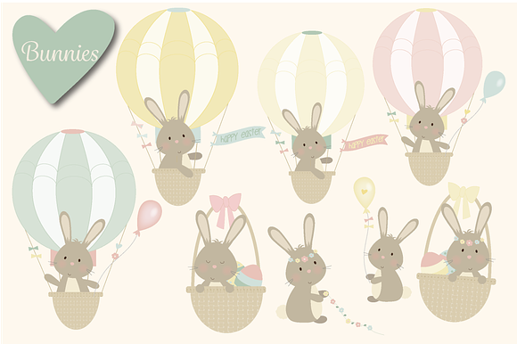 Bunnies in Baskets in Illustrations - product preview 1