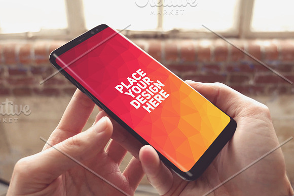 12 PSD Samsung Galaxy S8 Mock-up in Mobile & Web Mockups - product preview 5