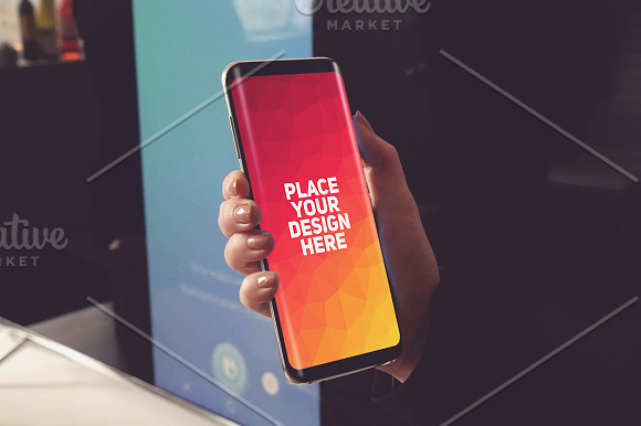 12 PSD Samsung Galaxy S8 Mock-up in Mobile & Web Mockups - product preview 7
