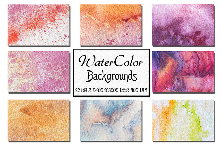 22 Watercolor Backgrounds. Vol 1. in Textures - product preview 8