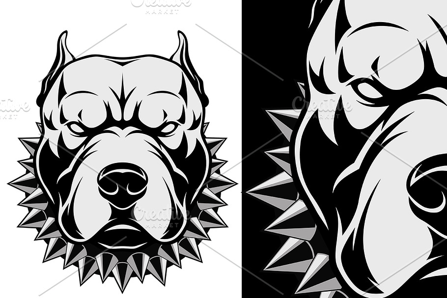 Angry dog head in Illustrations - product preview 8