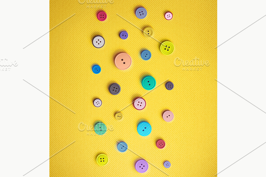 Colorful Sewing Buttons in Illustrations - product preview 8