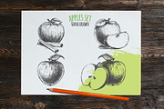 Apples hand drawn vector sketches