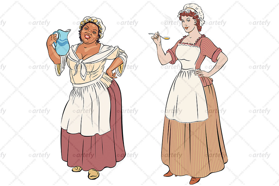 Two old-fashioned cooks in Illustrations - product preview 8