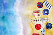 Beach watercolor illustration