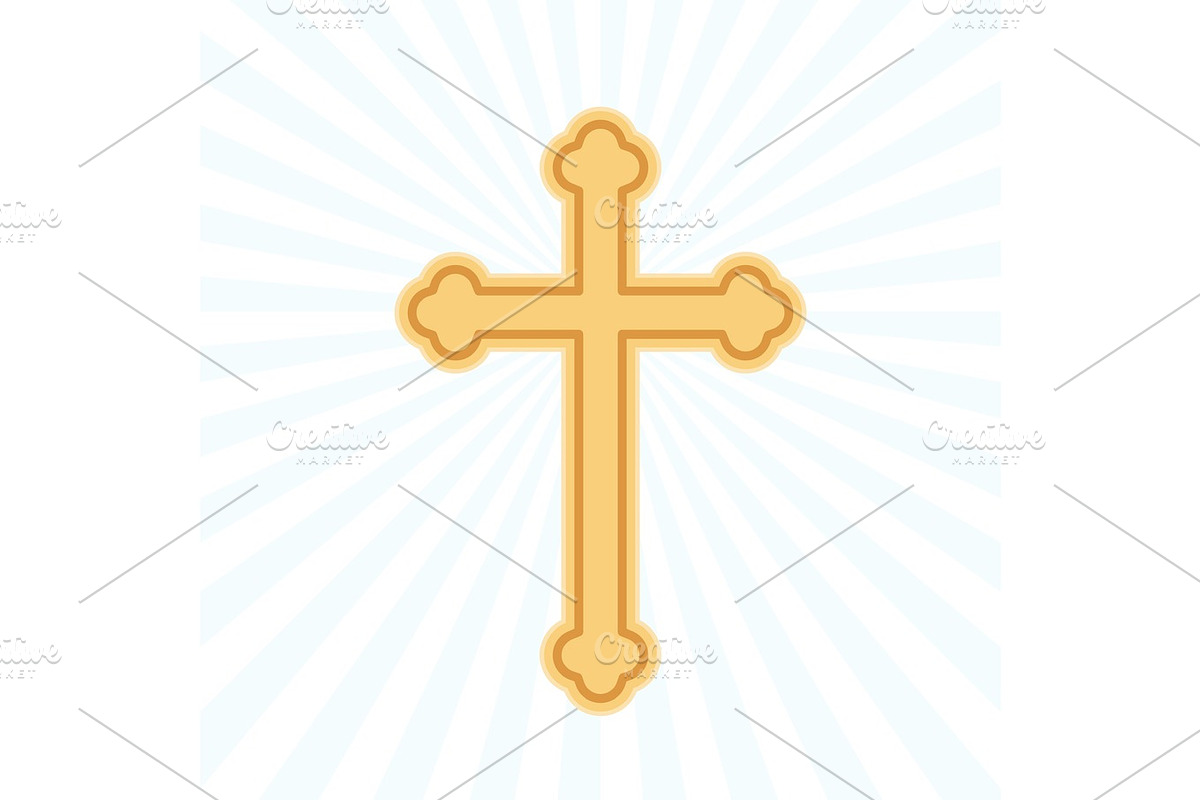 Religion cross flat icon in Illustrations - product preview 8