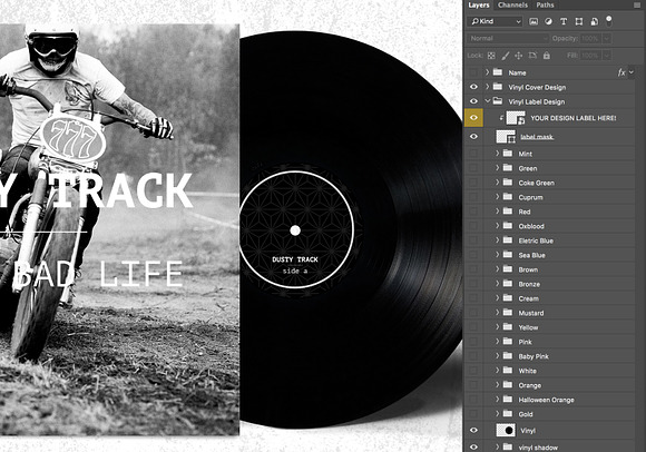 20 Colored Vinyl Records - Mockup in Product Mockups - product preview 2