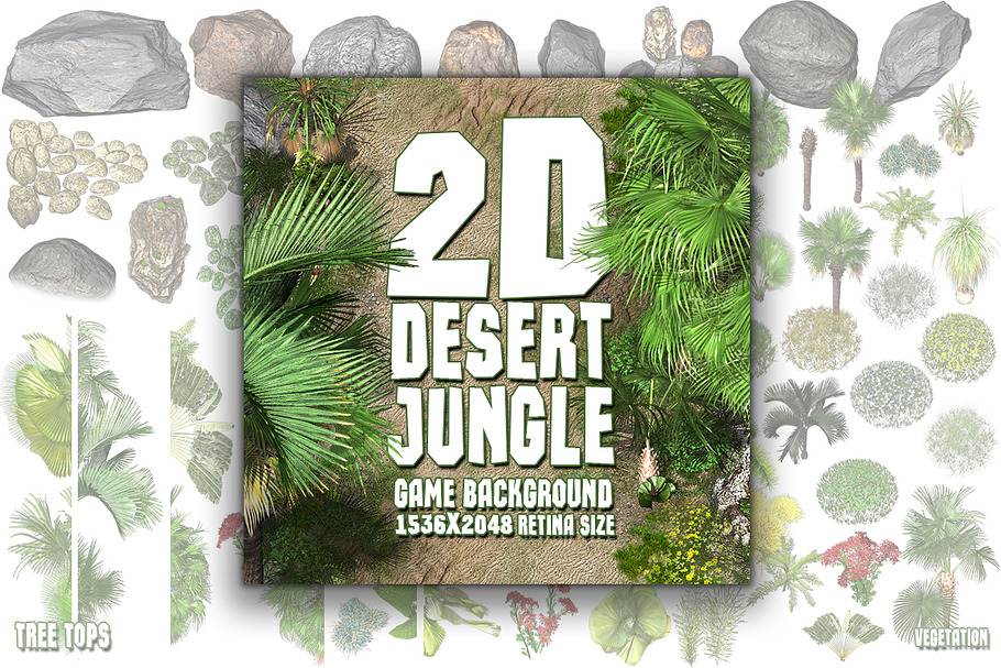 Desert Jungle Game Background in Objects - product preview 8