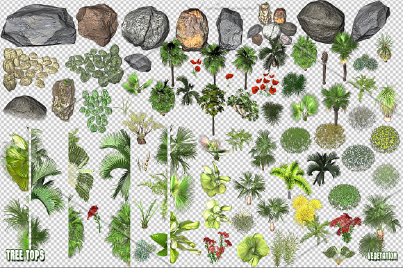 Desert Jungle Game Background in Objects - product preview 2