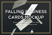Falling Business Cards Mockup