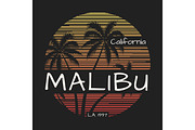 Malibu california tee print with palm trees