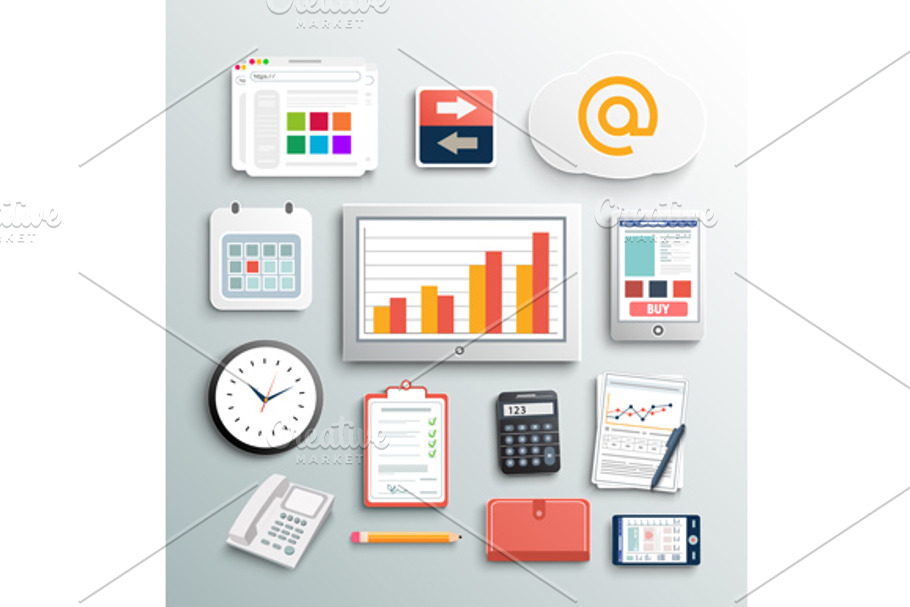 Workplace office and business work in Graphics - product preview 8