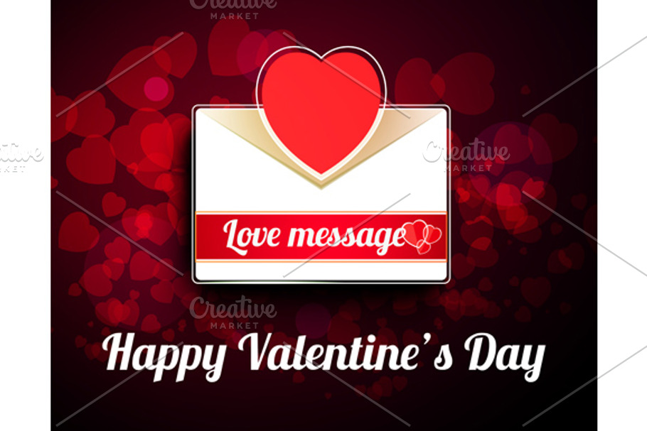Valentine mail message with heart in Graphics - product preview 8