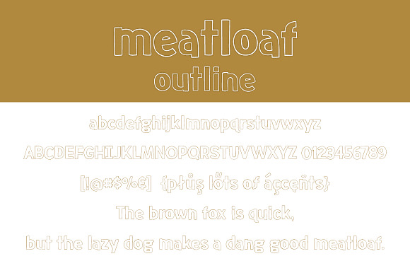 Meatloaf Outline in Display Fonts - product preview 1