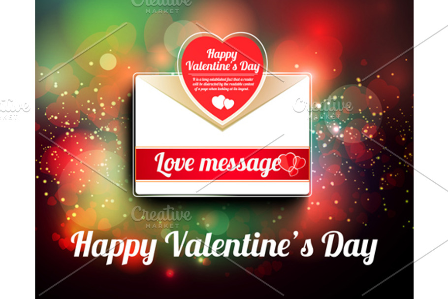 Valentine mail message with heart in Graphics - product preview 8