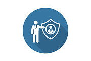 Personal Protection Icon. Flat Design.