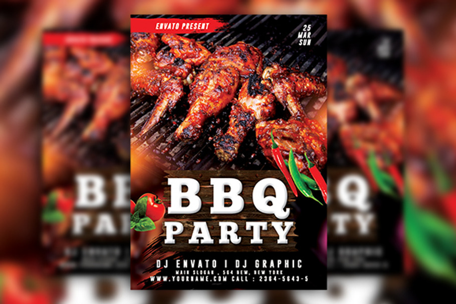 BBQ Party Flyer in Flyer Templates - product preview 8