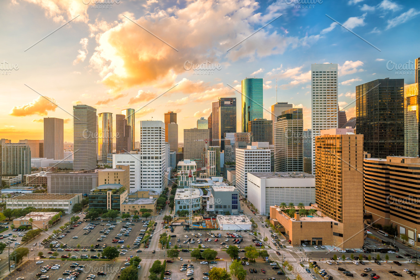 Downtown Houston skyline | High-Quality Architecture Stock Photos