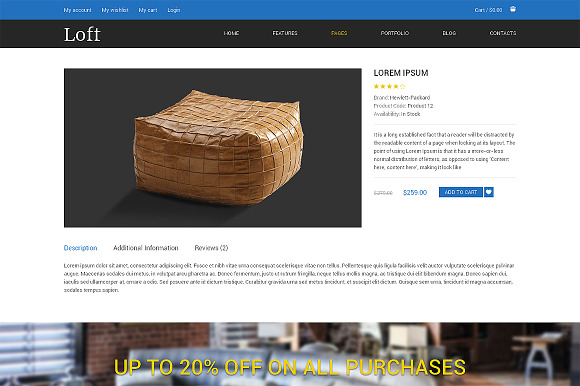Loft Responsive Bootstrap Site Theme in Bootstrap Themes - product preview 2