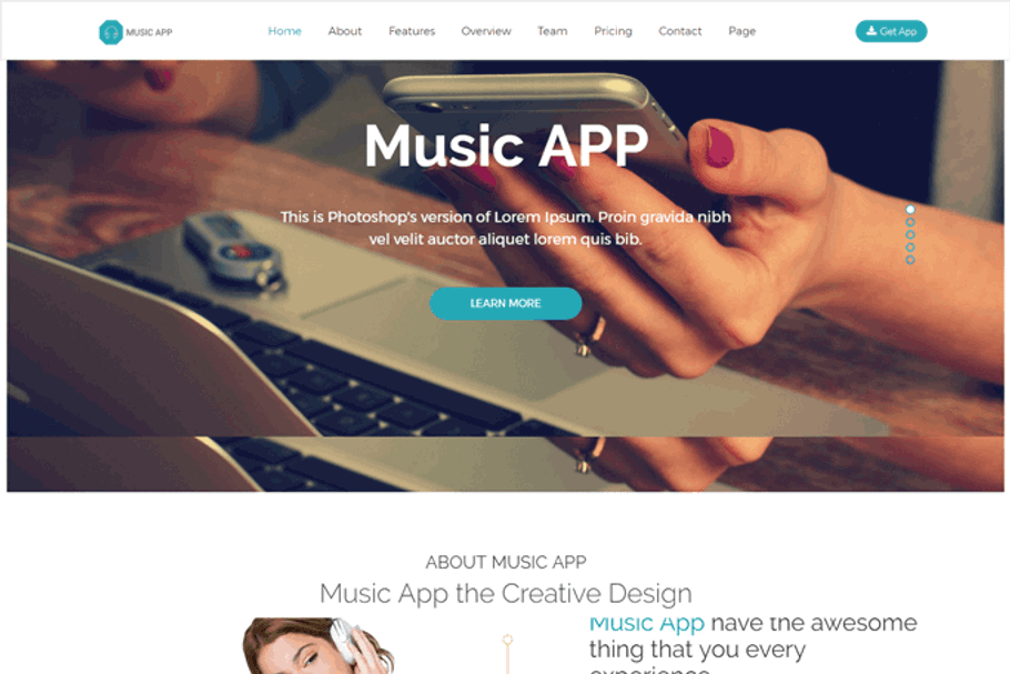 Music App- Responsive HTML5 Template