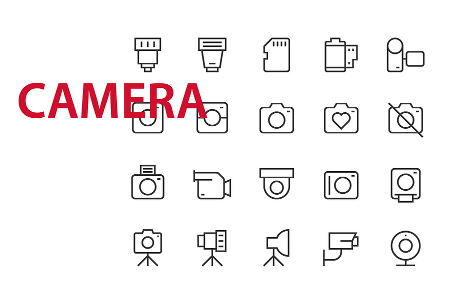 20 Camera UI icons in Camera Icons - product preview 8