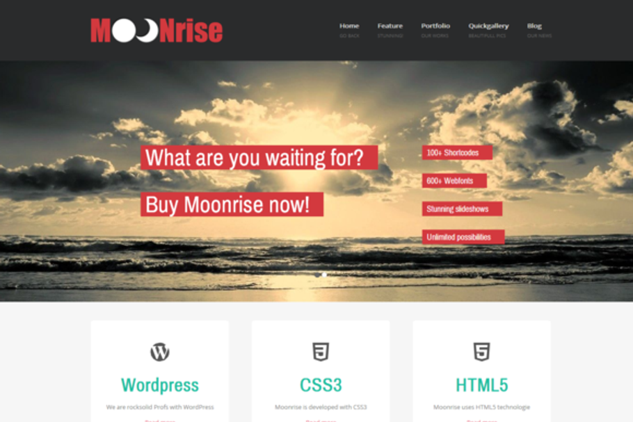 Moonrise - flat WordPress Theme