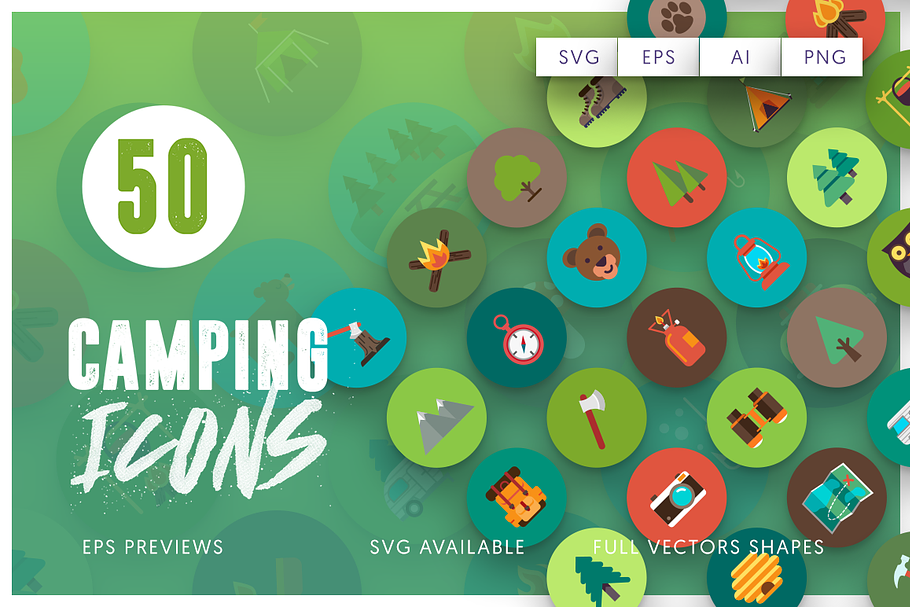 50 Camping Icons in Holiday Icons - product preview 8