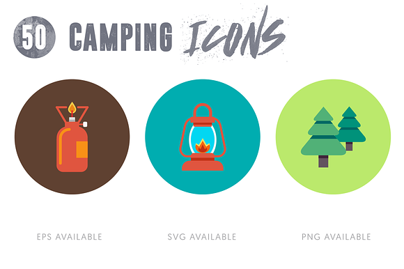 50 Camping Icons in Holiday Icons - product preview 2