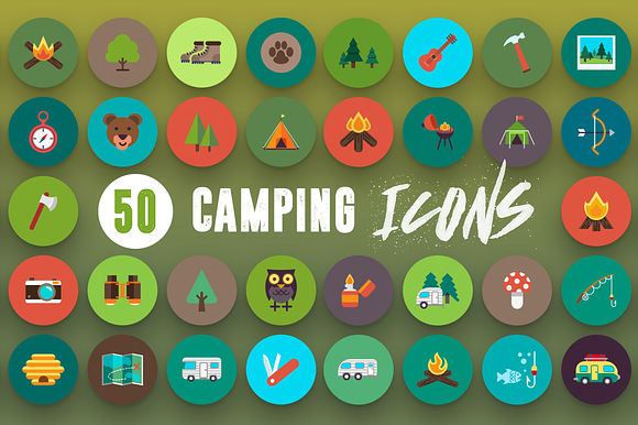 50 Camping Icons in Holiday Icons - product preview 7
