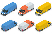 Commercial vehicle, van for the carriage of cargo flat 3d vector